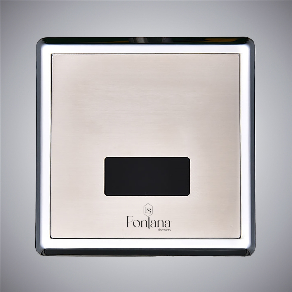 Fontana NeoFlush BrassCore in Alloy Ash — recessed automatic urinal flush valve faceplate (FS8126LG)