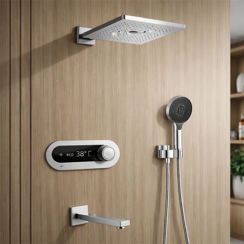 Fontana Stainless Steel Thermostatic Chrome Digital Display Copper ...