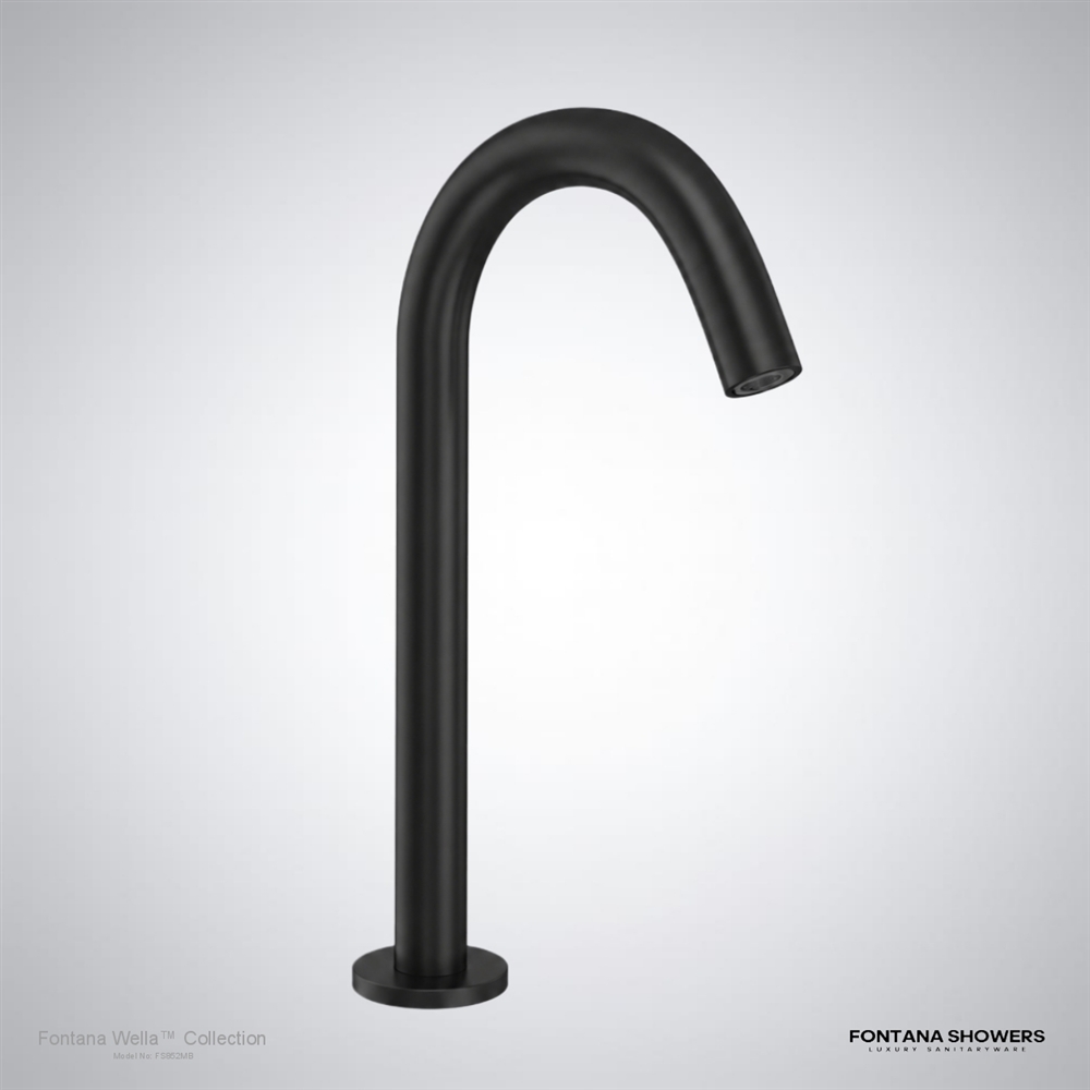 Wella matte black sensor basin faucet