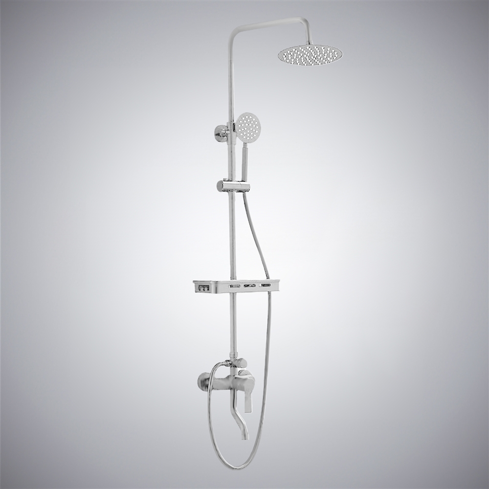 Fontana Milan Shower Faucet With Sprayer Chrome Finish