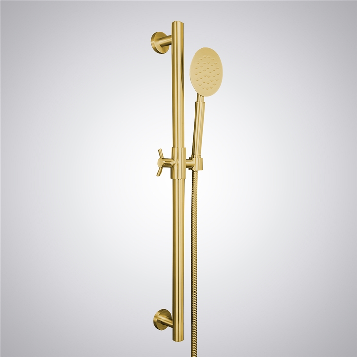 Fontana Hand Shower Sliding Bar in Brushed Gold with Adjustment Holder