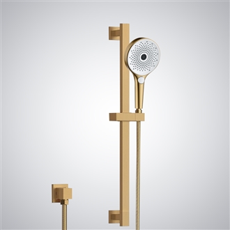 Fontana Set in a Brushed Gold with an Adjustable Handheld Shower Sliding Bar