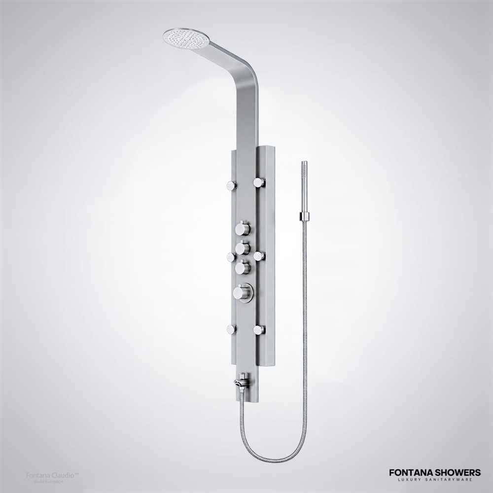 Chrome rainfall shower panel