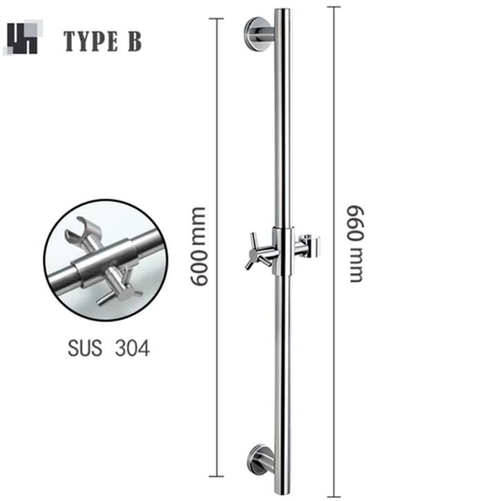Fontana Chrome Finish Handheld Shower Head Holder With Distance Adjustment