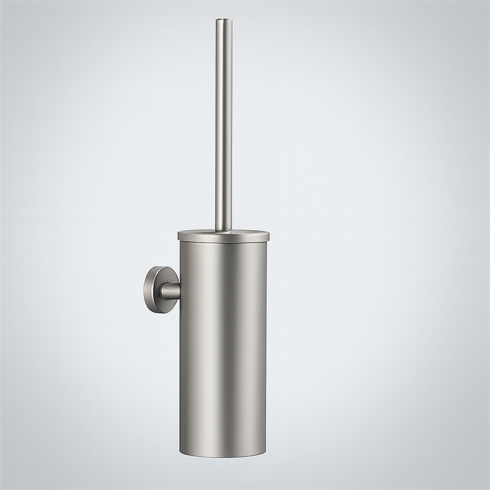 Fontana Rodi Brushed Nickel Toilet Cleaning Brush With Holder Set