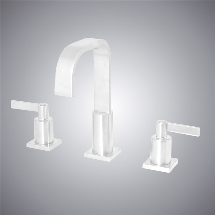 Fontana Matte White Finish In Kelowna Deck-Mounted Bathroom Sink Faucet
