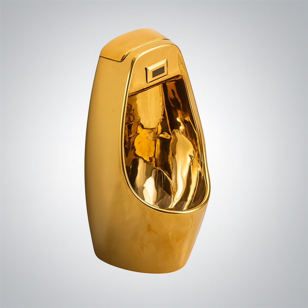 Fontana SmartClean sensor-activated gold urinal — front/angled view (FS8995GL)