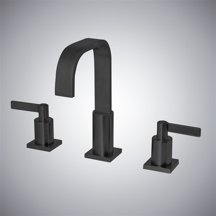 Fontana Matte Black Finish In Kelowna Deck-Mounted Bathroom Sink Faucet
