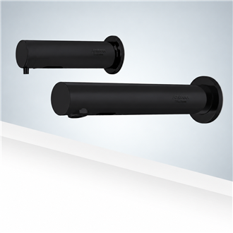Fontana Rio Matte Black Finish Commercial Wall Mount Dual Automatic Sensor Faucet with Sensor Soap Dispenser