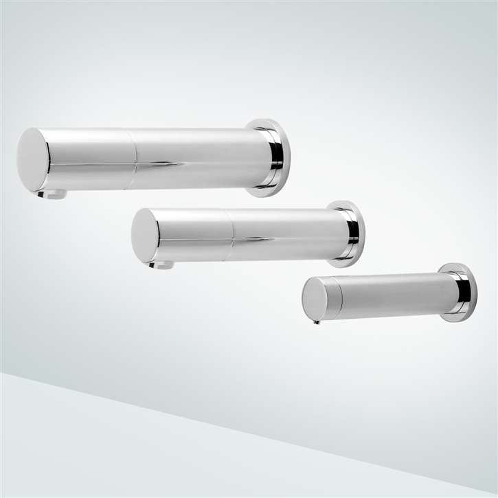 Fontana Wallmount Chrome Finish Automatic Commercial Triple Sensor Faucet and Soap Dispenser with Hand Dryer