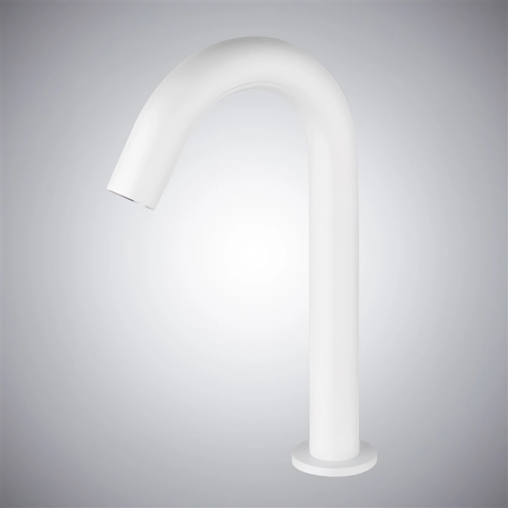 Fontana Varzo Matte White Touchless Bathroom Faucet With Infrared Sensor And Hot & Cold Mixer