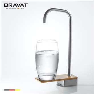 Bravat Stylish Long Neck Faucet Brush Nickel Deck Mount Bravat Stylish Long Neck Faucet Brush Nickel Deck Mount