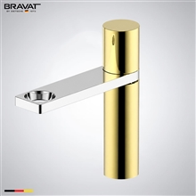 Bravat Modern Royal Gold With Chrome Finish Bathroom Faucet