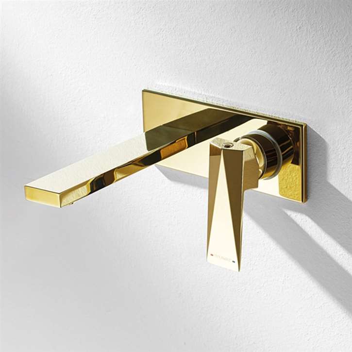 Bravat Beautiful Gold Wall Installation Single Handle Faucet
