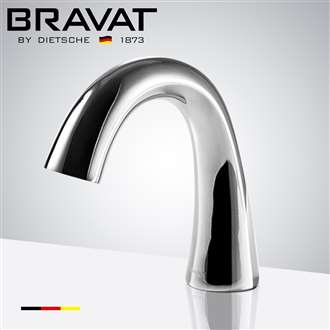 Bravat Wayfair Touchless Bathroom Faucet  Commercial Application Automatic Electronic Sensor Shine Chrome Curve Deck Installation Faucet