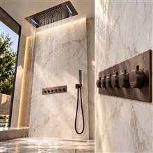 Fontana Showers Amazing Relaxation Wide Ceiling LED Shower Head with Hand-Held Shower