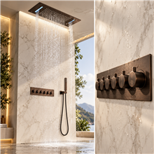 Fontana Showers Amazing Relaxation Wide Ceiling LED Shower Head with Hand-Held Shower