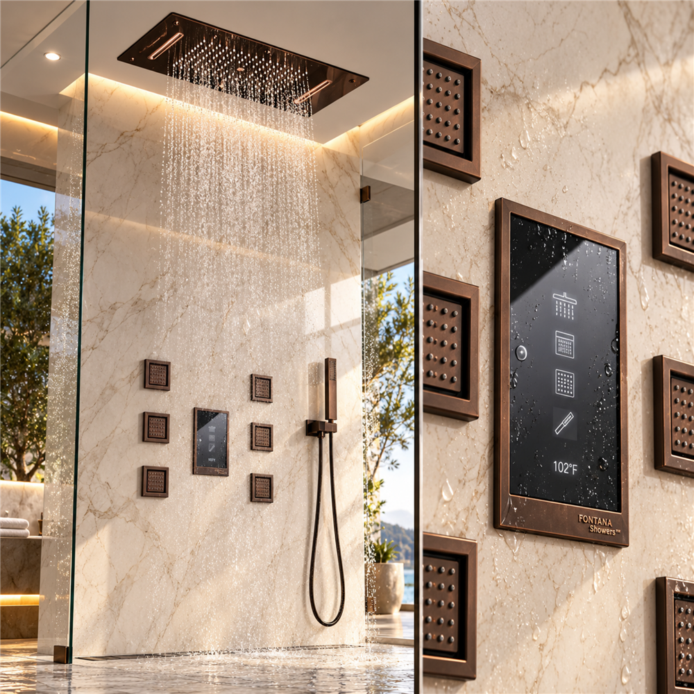 Luxury Oil Rubbed Bronze Shower System