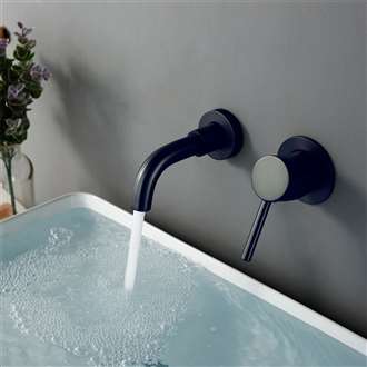 Fontana Milan Single Lever Wall Mount Matte Black Bathroom Commercial Sink Tap 