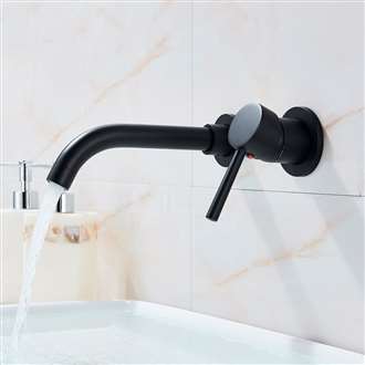 Fontana Milan Single Lever Wall Mount Matte Black10.24 (260MM) Faucet Direct Sink Faucet 