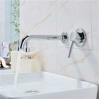 Fontana Milan Single Lever Wall Mount Chrome 8.27" (210MM) Faucet Direct Sink Faucet 
