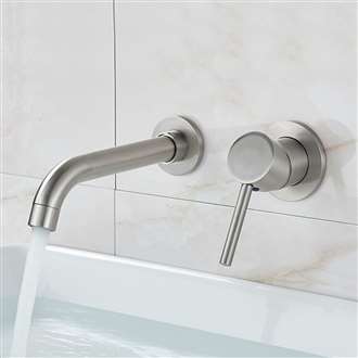 Fontana Milan Single Lever Wall Mount Brushed Nickel 8.27" (210MM) BIM Object Sink Faucet 