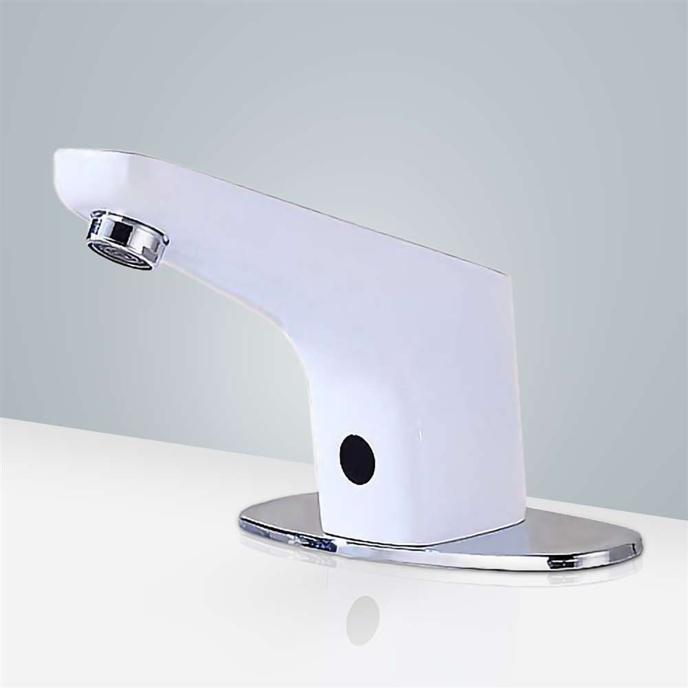 Fontana Sierra Commercial Automatic Touchless Sensor White Sink Faucet