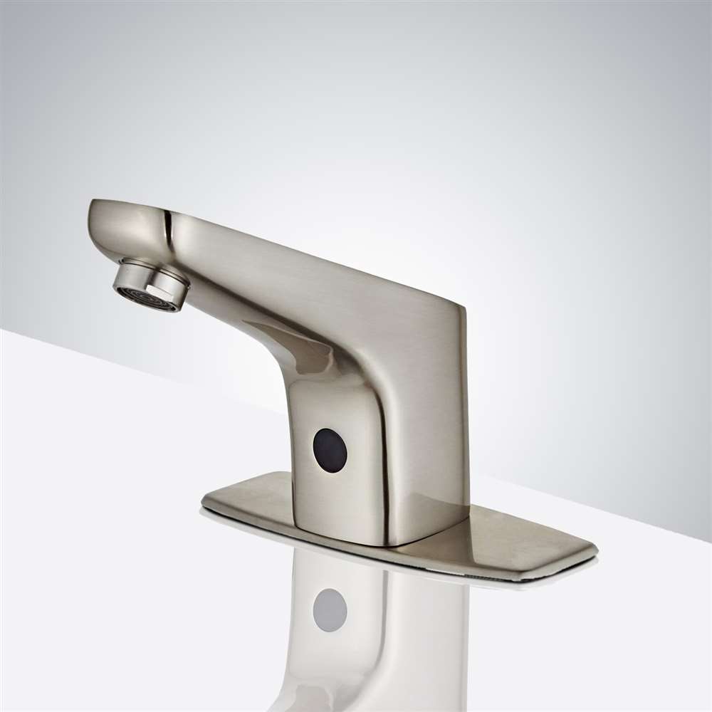 Fontana Sierra Commercial Brushed Nickel Touchless Automatic Sensor Sink Faucet