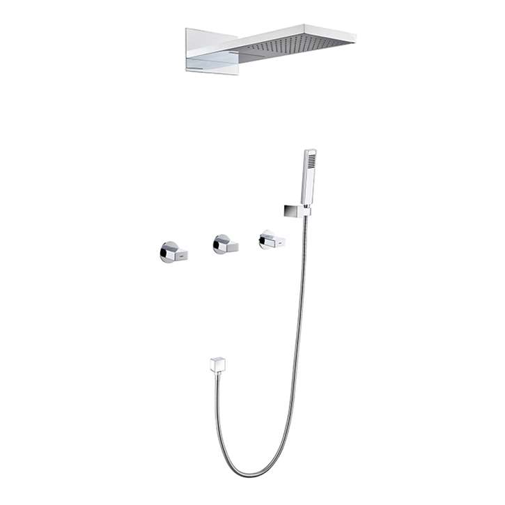 Fontana Reno Wall Mount Chrome Rain Shower Mixer Set