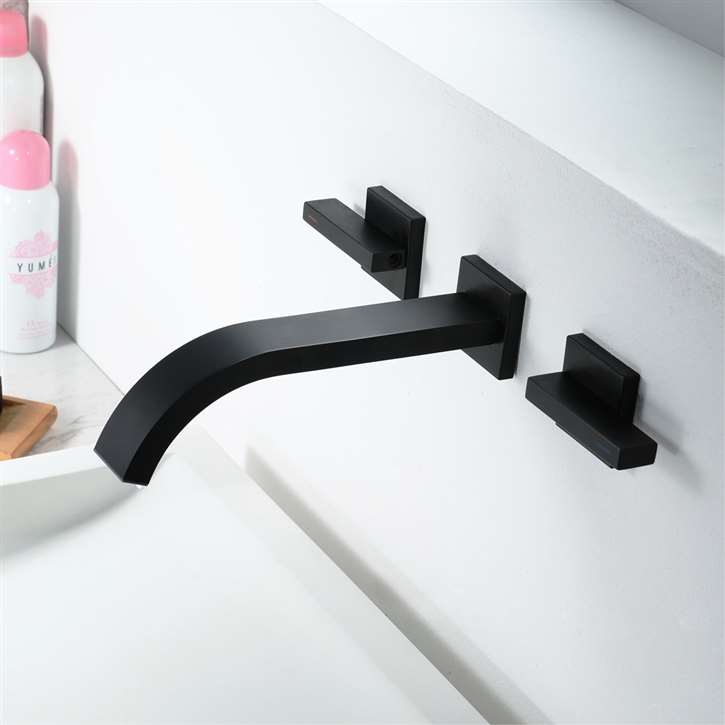 Hot Cold Sink Mixer Wall Mounted Bathroom Sink Faucet