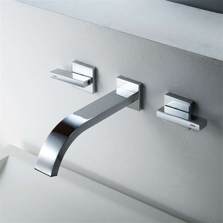 Fontana® Athens Hot Cold Sink Mixer Wall Mount Bathroom Sink Faucet