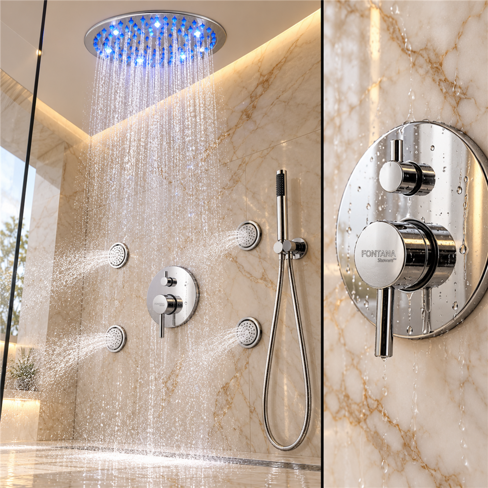 Bravat LED Chrome Shower Set