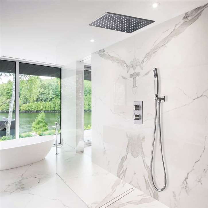 5-Days Sale! Fontana Rainfall LED Brushed Nickel Shower Set at ...