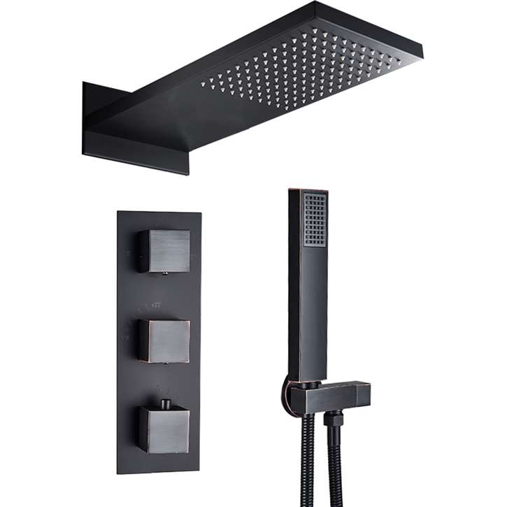 Fontana Venice 3-Way Thermostatic Rain Waterfall Shower Set