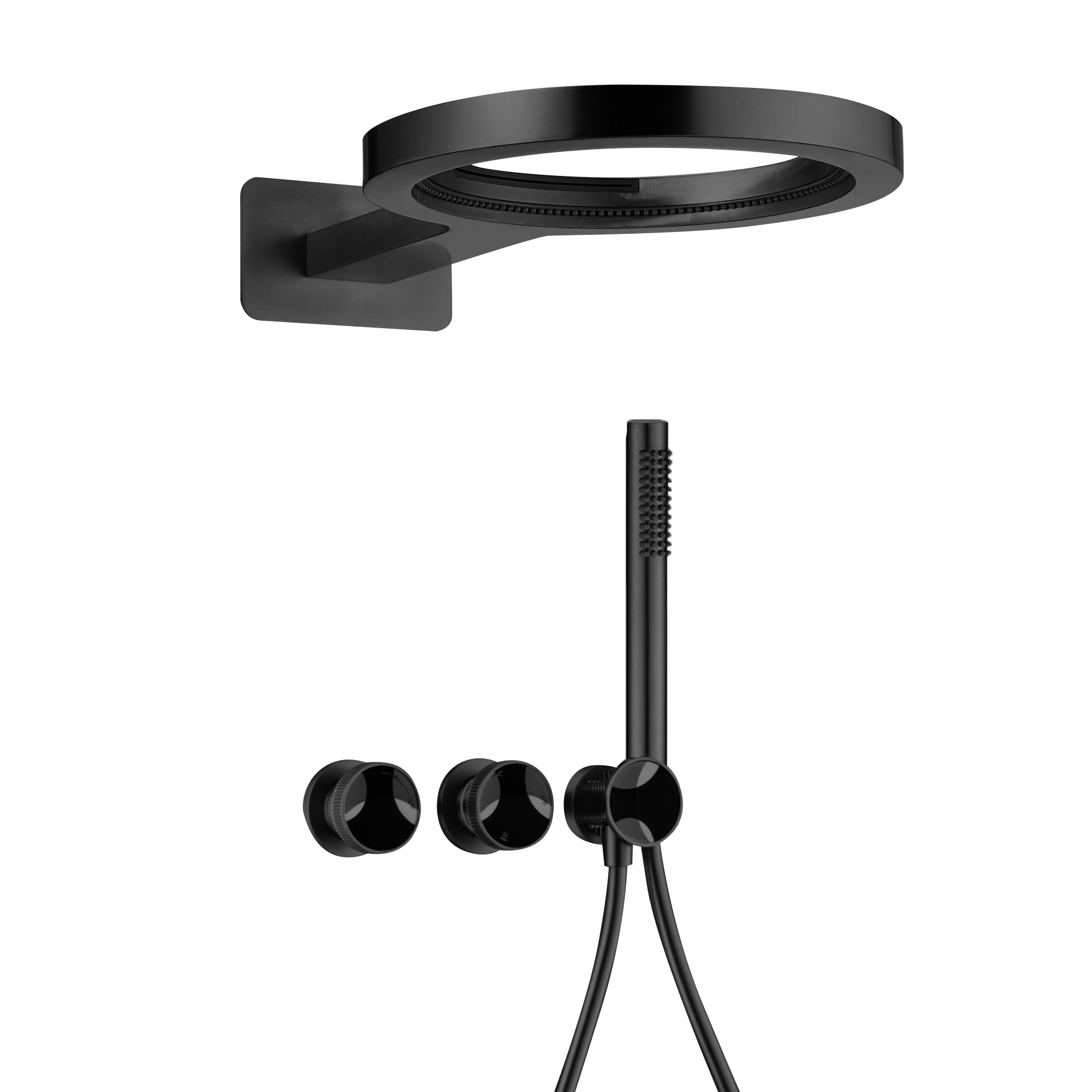 Fontana Matte Black Rainfall Waterfall Shower System - Luxury Shower ...