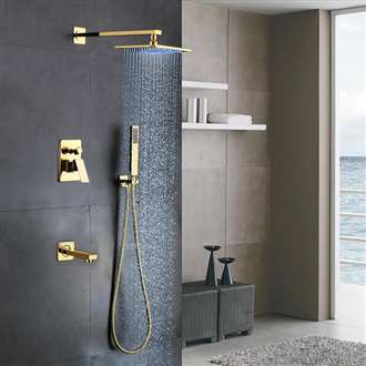 Fontana Brand Lima 16 '' Shiny Brushed Gold Water Mixer Wall Shower Faucet Set