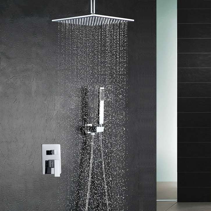 Fontana Chandler Ceiling Mount Rainfall Shower Head with Handheld Spray Set- FS9641