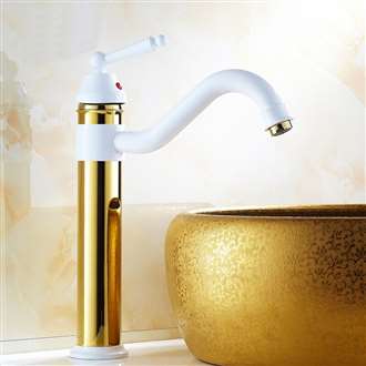 Fontana Milan 360 Rotated Copper Gold with White Commercial Sink Faucet 
