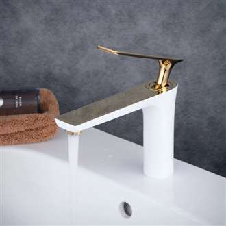 Fontana Genoa White Gold Bathroom Moen Sink Faucet 