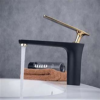 Fontana Modena Hot and Cold Mixer Matte Black Bathroom Commercial Sink Faucet 