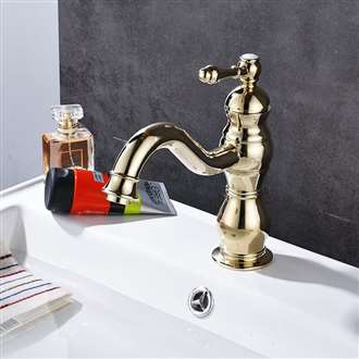 Fontana Dijon Single Hole Shiny Gold Bathroom Moen Sink Faucet 