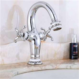 Fontana Peru Double Handle Chrome Bathroom BIM Object Sink Faucet 