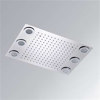 Recessed Ceiling Mount Rainfall Remote Controlled LED Ceiling Showerhead