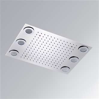 Recessed Ceiling Mount Rainfall Remote Controlled LED Ceiling Showerhead