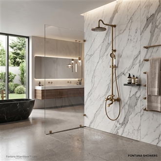 Fontana Milan 8" Antique Brass Rainfall Shower Set A