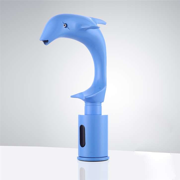 Fontana Austin Blue Painted Solid Brass Dolphin Shaped Automatic Sensor Faucet