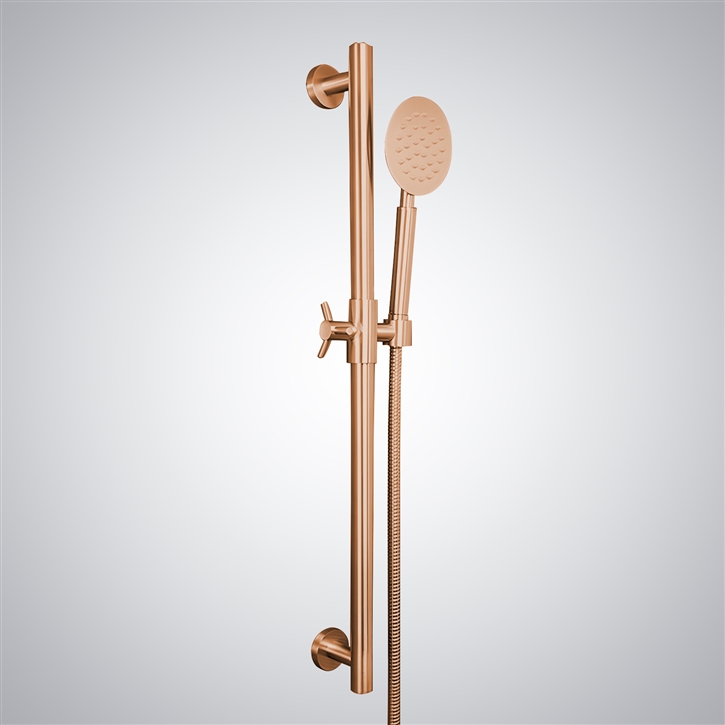Fontana Rose Gold Hand Shower Sliding Bar with Adjustment Holder