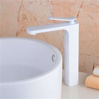 Denver 12" Contemporary White Bathroom Grohe vs Fontana Sink Faucet 