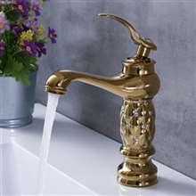 Single Handle Classic Brass Diamond Bathroom Commercial Sink Faucet 