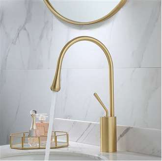 Single Lever 360 Rotation Spout Modern Brass Commercial Sink Faucet 